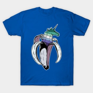 Gay Man Unicorn Banana LGBT Pride Flag T-Shirt